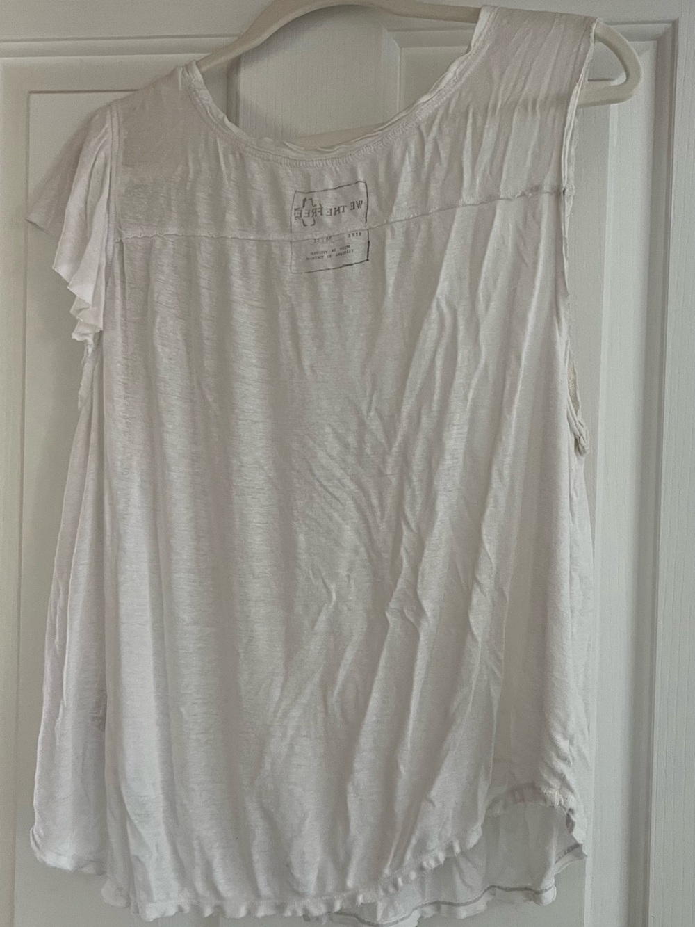 Pre❤️ Free People White Graphic Asymmetrical Tank - Medium - Picture 3 of 3